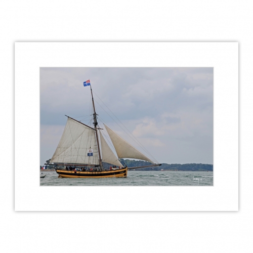 Le Renard est une réplique de ce bateau historique, construite à Saint-Malo et lancée en 1991. Photo prise lors de la Semaine du Golfe 2015